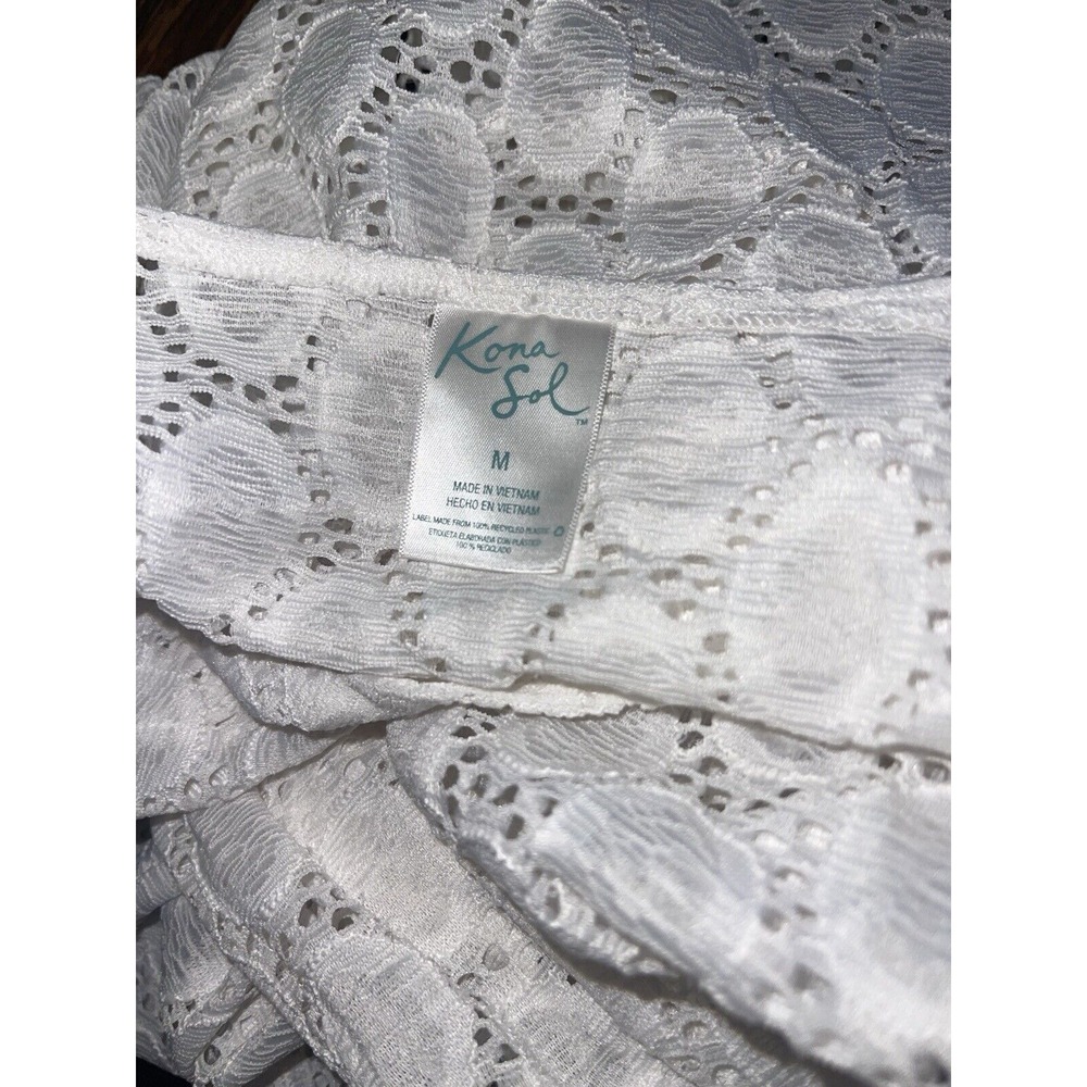 Kona Sol Swim Cover‎ Up White Eyelet Womens Sz M - Picture 4 of 4